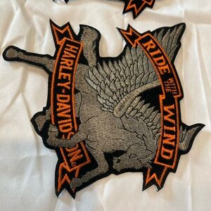 Vintage Ride With the Wind Harley Davidson Pegasus Patch NEW Original Sticker